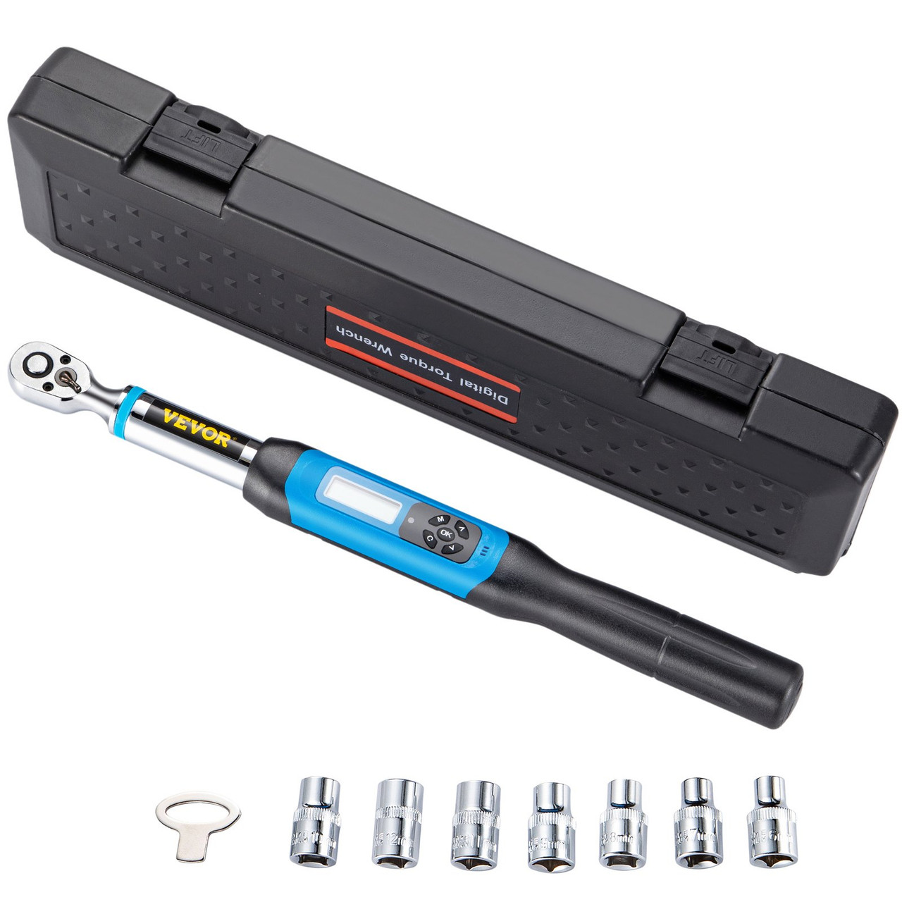 Digital Torque Wrench Adjustable Torque Wrench3/8" Drive 3.1-62.7 Ft-lbs