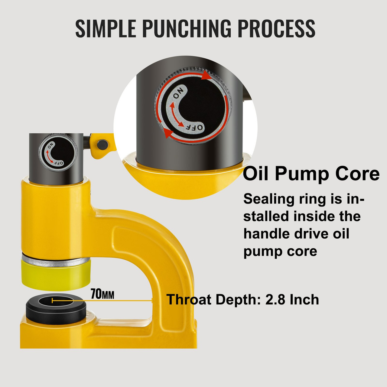 Hydraulic Hole Punching Machine, 6 Ton Manual Hole Digger Punch, Portable  Metal Hole Digger Hydraulic Punch