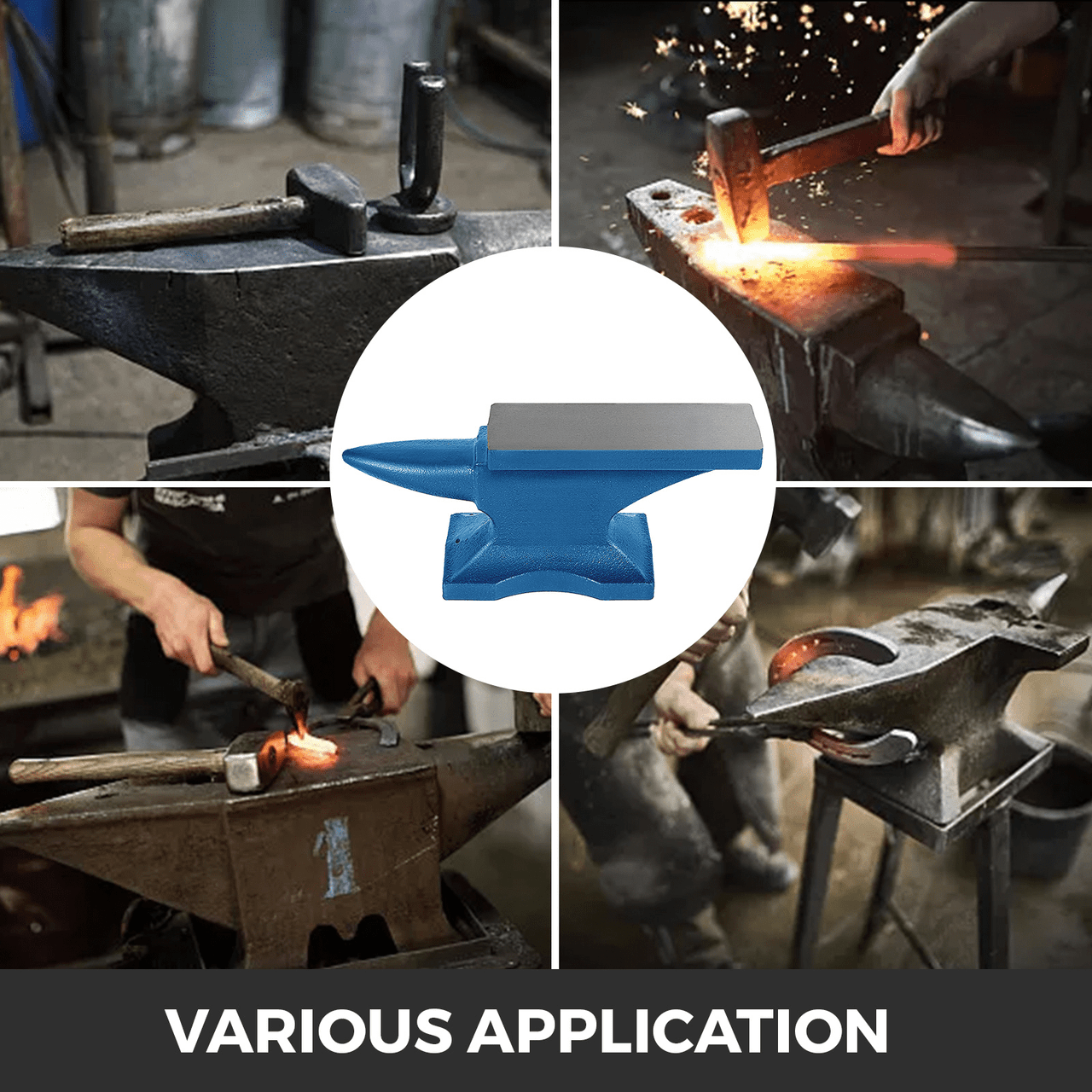 22 lb Anvil Blacksmith Cast Iron 10 kg Round Horn Heat Treated Metal Forging