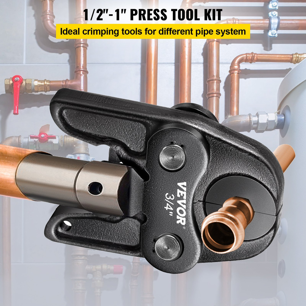 Compact Propress Jaw 1/2" 3/4" 1" Propress Compact Press Jaw 40 Cr Steel Standard Jaw for Propress Compatible Pipe Wrench Jaw Set with Tool Kit Propress Jaw for Inline Press & Aluminum PEX pipe