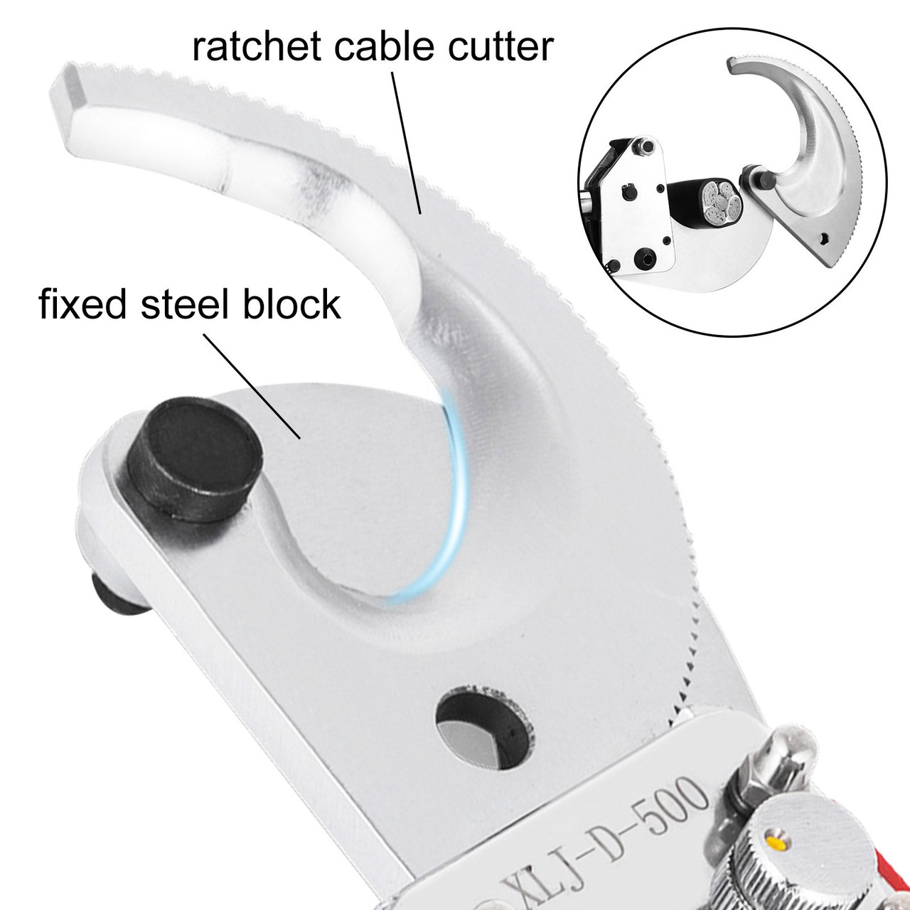 Ratchet Cable Cutter 1000mcm Copper/aluminum Wire Line Cutting Hand Tool 500mm2