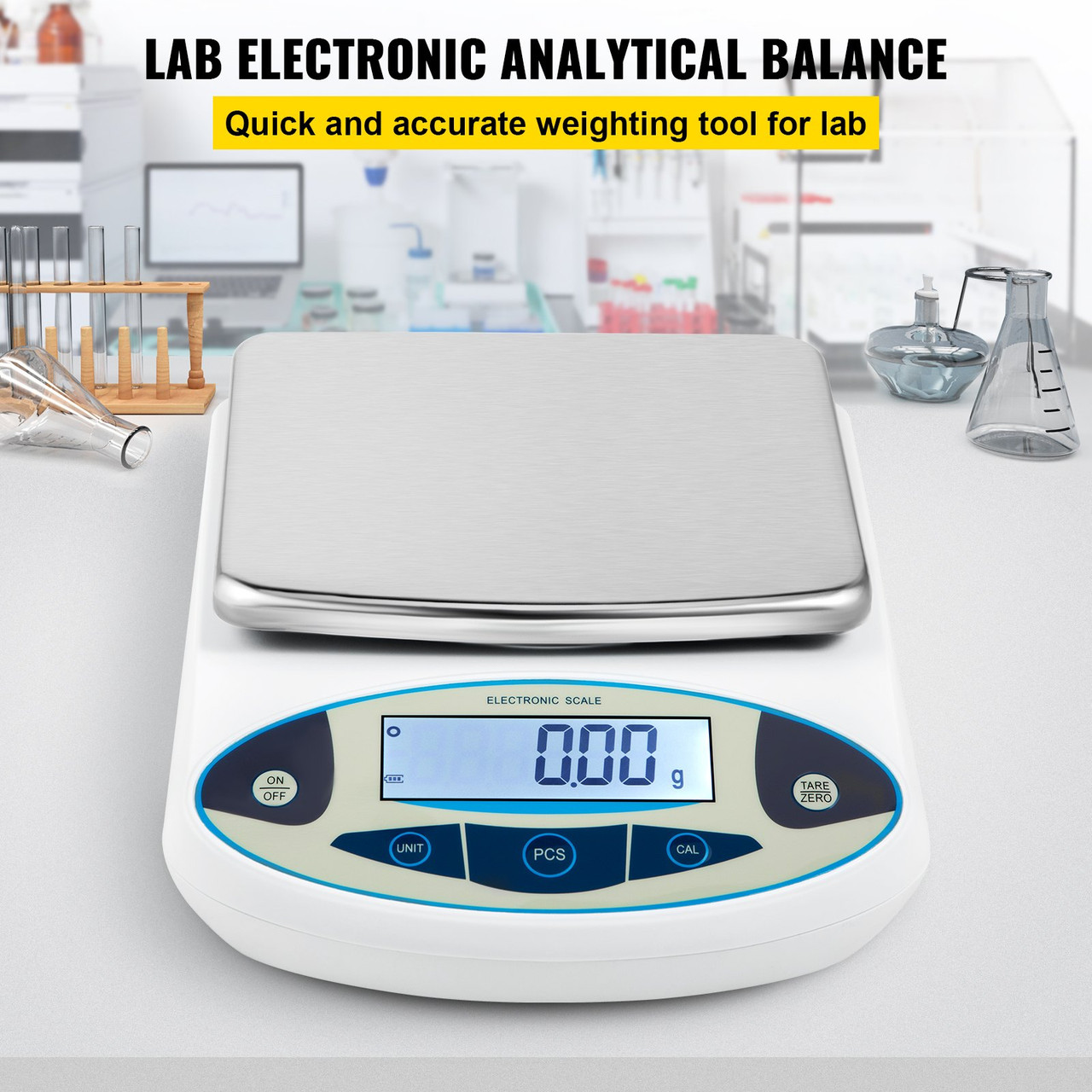 Analytical Balance, 5000g x 0.01g Accuracy Lab Scale, High Precision Electronic Analytical Balance, 13 Units Conversion, Counting Function, LCD Display, for Lab University Jewelry (5000g, 0.01g)