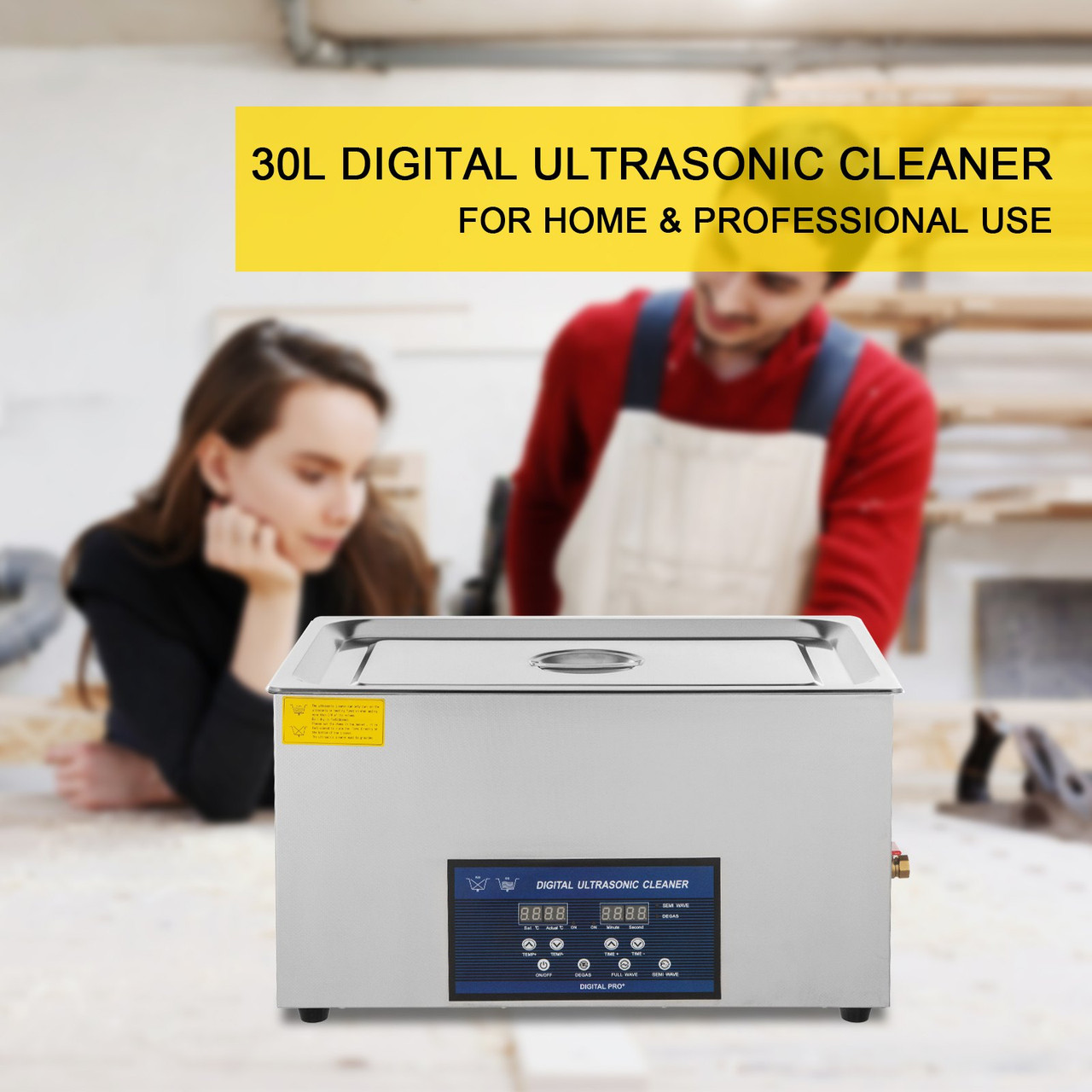 30L Ultrasonic Cleaner 28/40khz Dual Frequency Professional Ultrasonic Parts Cleaner with Heater Timer for Parts Dental Instruments Cleaning