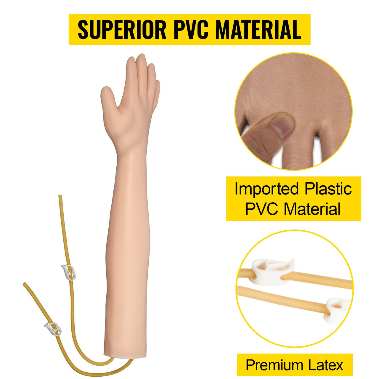 Intravenous Practice Arm Kit Made of PVC, Latex Material Phlebotomy Arm with Infusion Stand, Practice Arm for Phlebotomy with a Storage Handbag, IV Practice Arm Kit for Venipuncture Practice