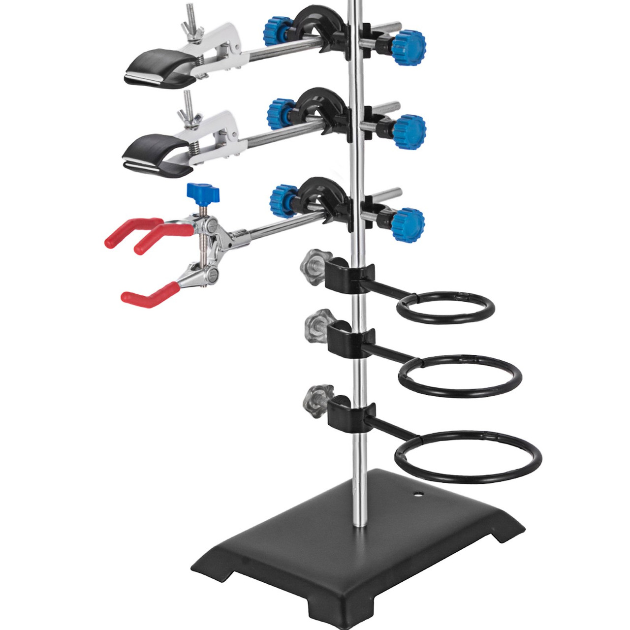Laboratory Grade Metalware Set - Support Stand Premium Iron Material Laboratory Stand Support Lab Clamp Flask Clamp Condenser Stand 60cm