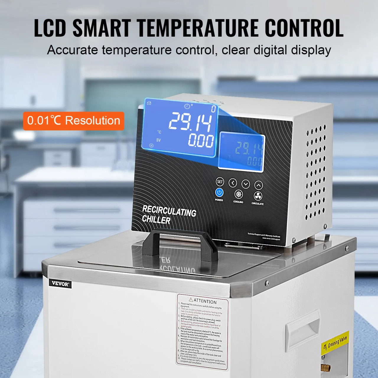 Laboratory Chiller Circulator 6L Lab Recirculating Chiller 23°F-212°F