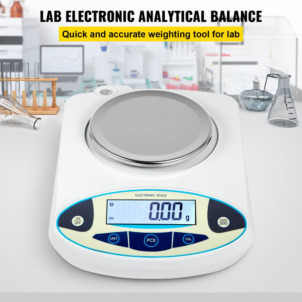 Lab Scale Analytical Balance, 500g x 0.01g Accuracy High Precision Lab Scale 13 Units Conversion Scientific Digital Laboratory Balance Scale for Lab, Jewelry, Industrial, Business(500g, 0.01g)