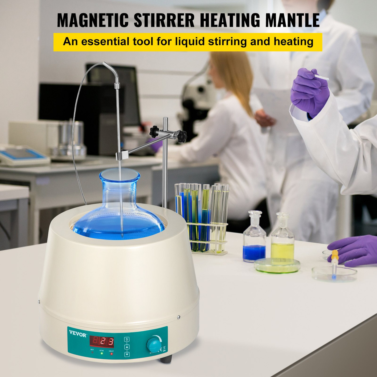 Heating Mantle 2000ml Electric Magnetic Stirring Heating Mantle 600W Digital Magnetic Stirrer Mantle, Max Temp 450 ø C Digital Magnetic Heating Mantle Kit 2000ml