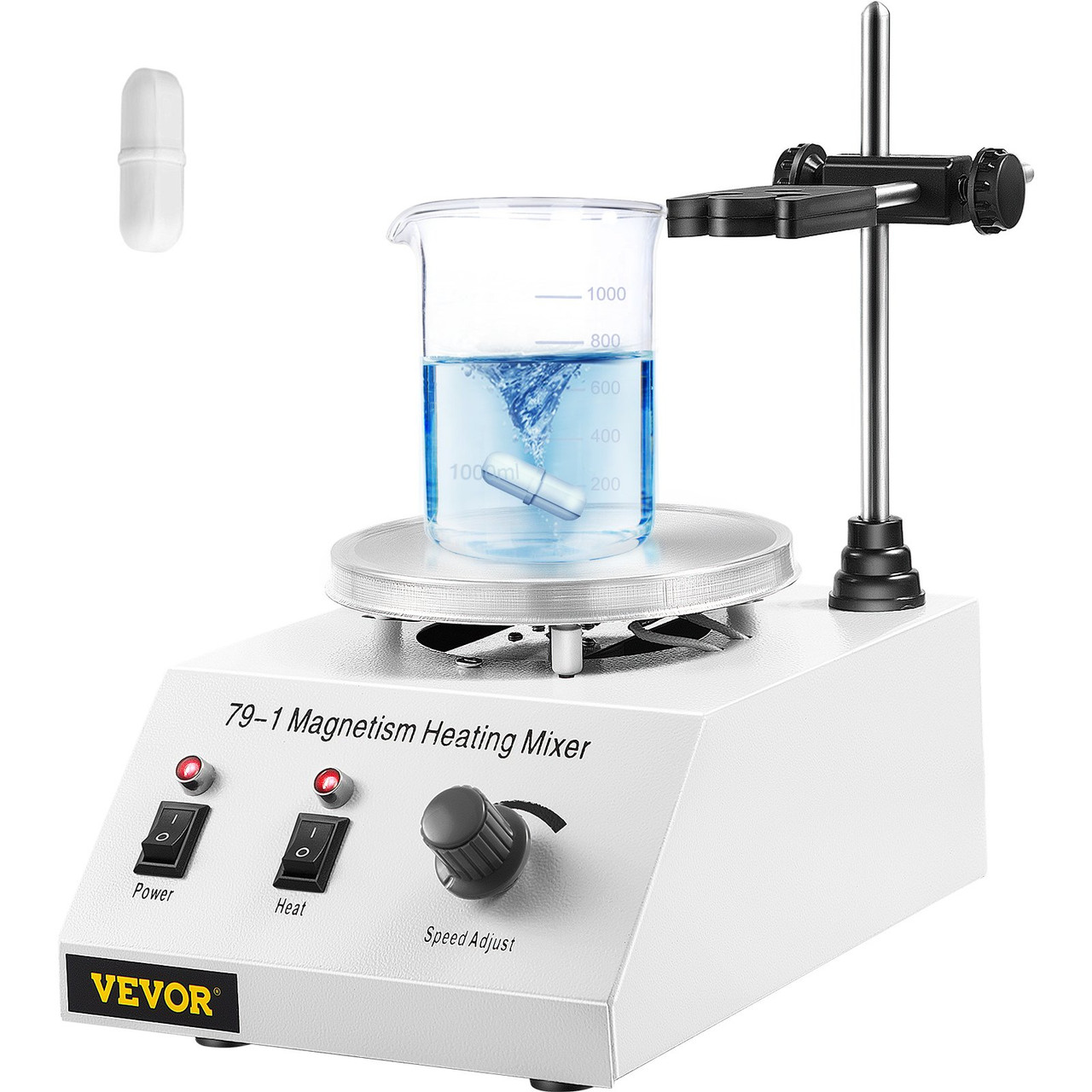 Magnetic Stirrer 250W 158?/70? Heating Hot Plate with Magnetic Stirrer 0-1600 RPM Adjustable 1000ML Lab Magnetic Stirrer Mixer with Stand Support, Stirring Bar