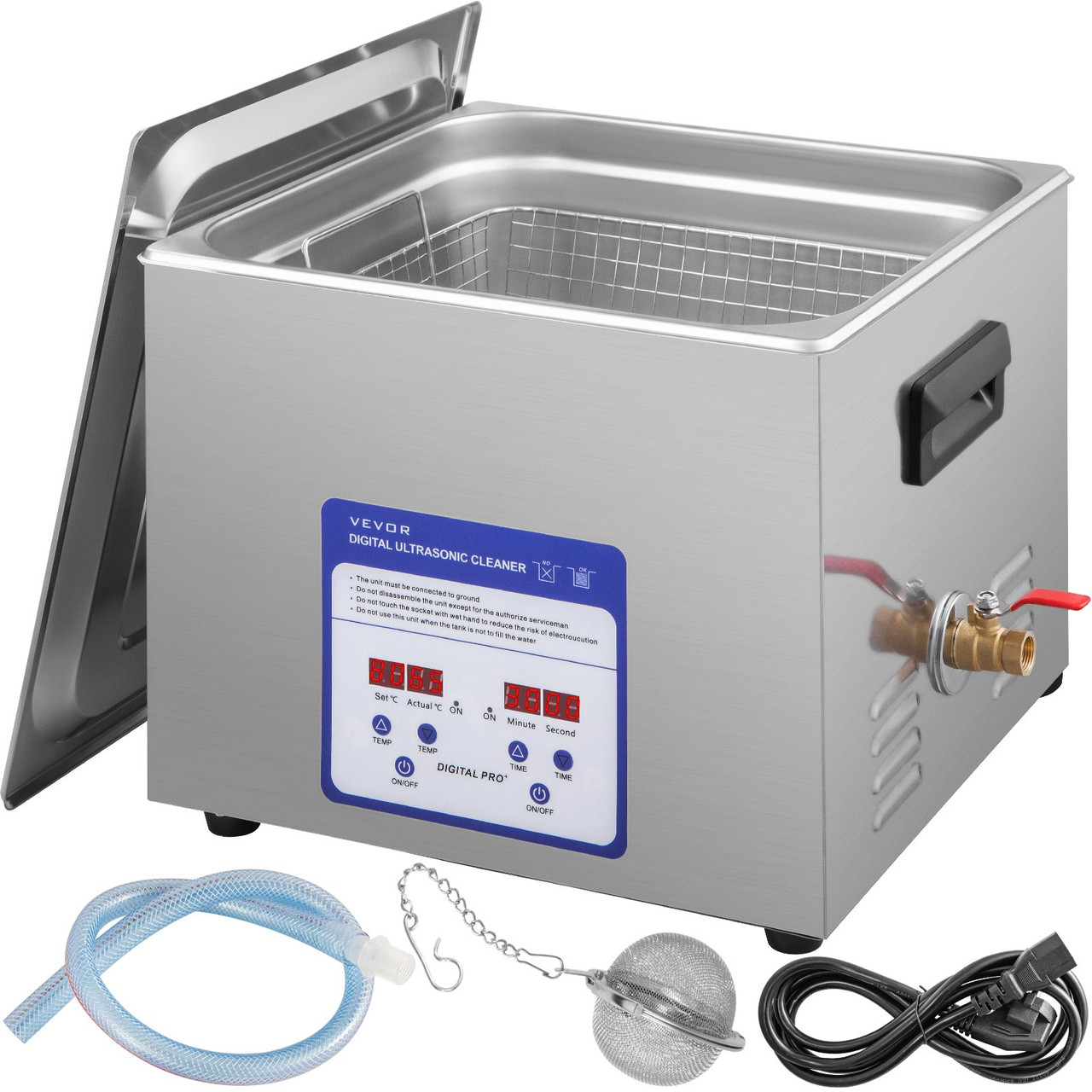 Digital Ultrasonic Cleaner 15L Ultrasonic Cleaning Machine 40kHz Sonic Cleaner Machine 316 & 304 Stainless Steel Ultrasonic Cleaner Machine with Heater & Timer for Cleaning Jewelry Glasses Watch