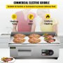 22" Commercial Electric Griddle,Electric Countertop Flat Top Griddle 110V 1600W,Non-Stick Restaurant Teppanyaki Stainless Steel Grill ,Adjustable Temperature Control 122Ã¸F-572Ã¸F.