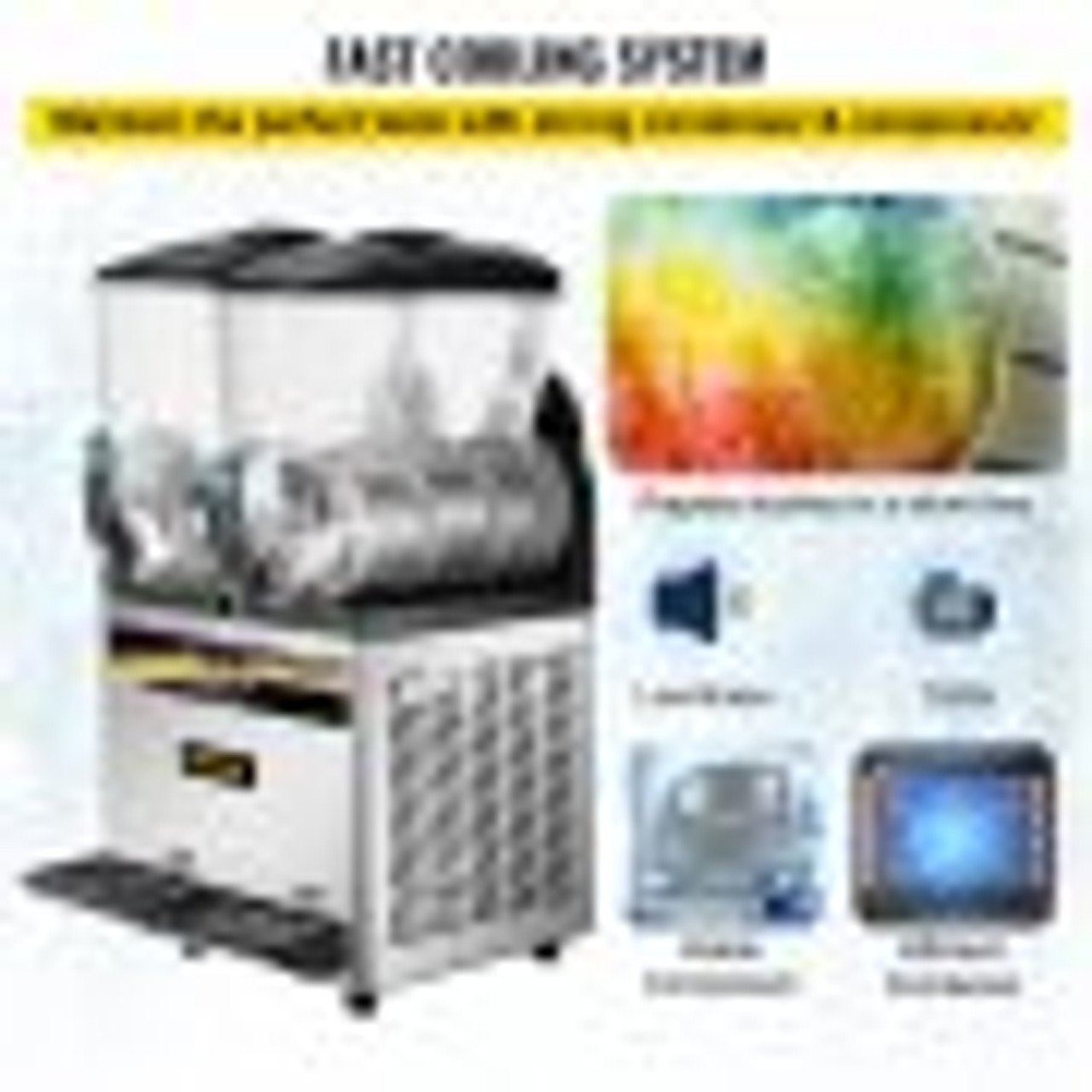 Smoothie Maker Margarita Slush Machine 110V 15L*2 Tank Frozen Drink