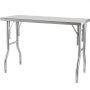 Commercial Worktable Workstation 48 x 24 Inch Folding Commercial Prep Table, Heavy-duty Stainless Steel Folding Table with 661 lbs Load, Kitchen Work Table, Silver Stainless Steel Kitchen Island