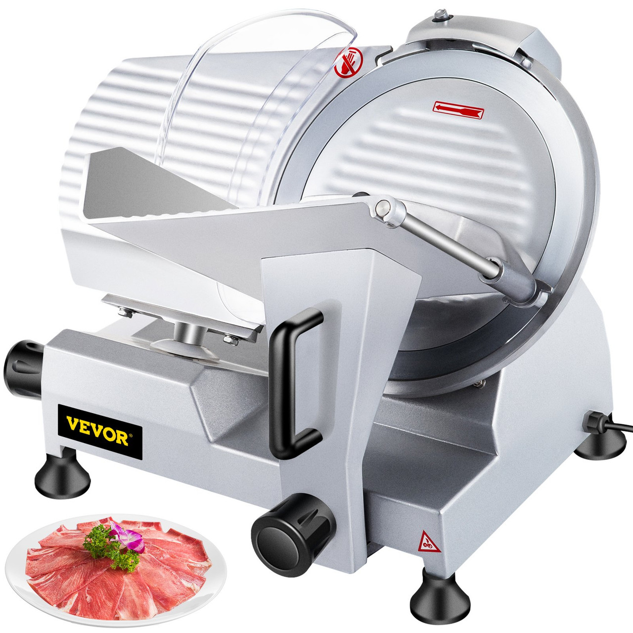 Commercial Meat Slicer,12 inch Electric Meat Slicer Semi-Auto 420W Premium Carbon Steel Blade Adjustable Thickness, Deli Meat Cheese Food Slicer Commercial and for Home use,Sliver