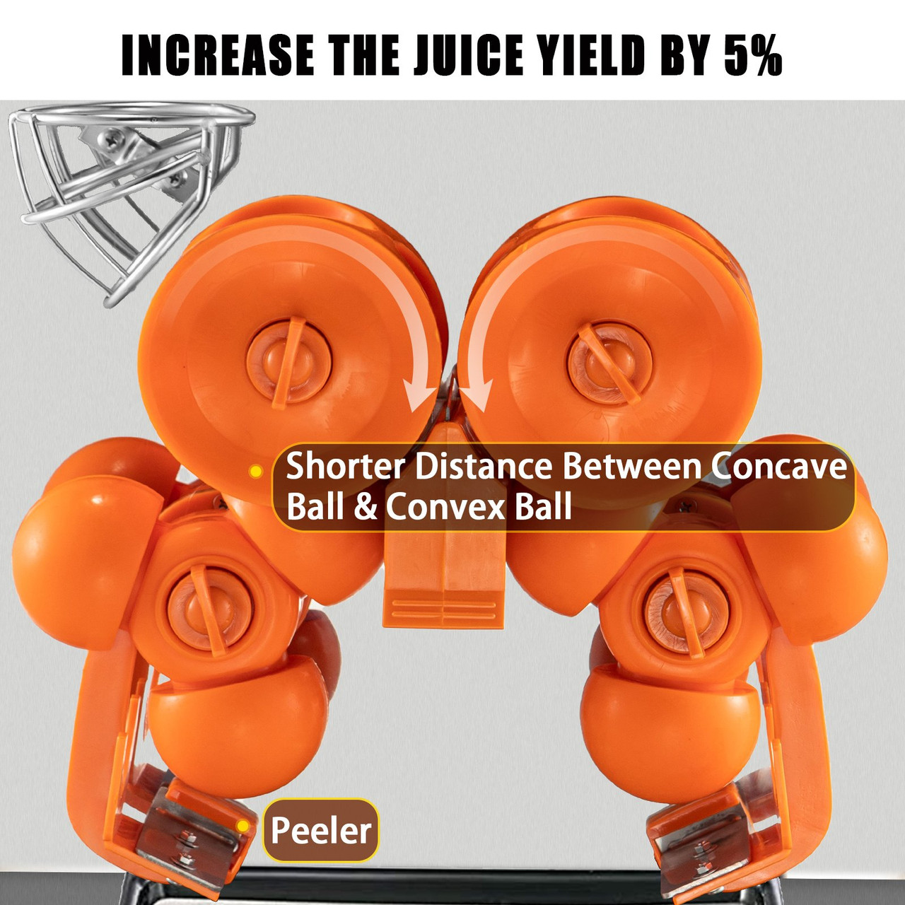 VEVOR Commercial Juicer Machine with Water Tap, 110V Juice Extractor, 120W Orange Squeezer, Orange Juice Machine for 25-35 per Minute with Pull-Out