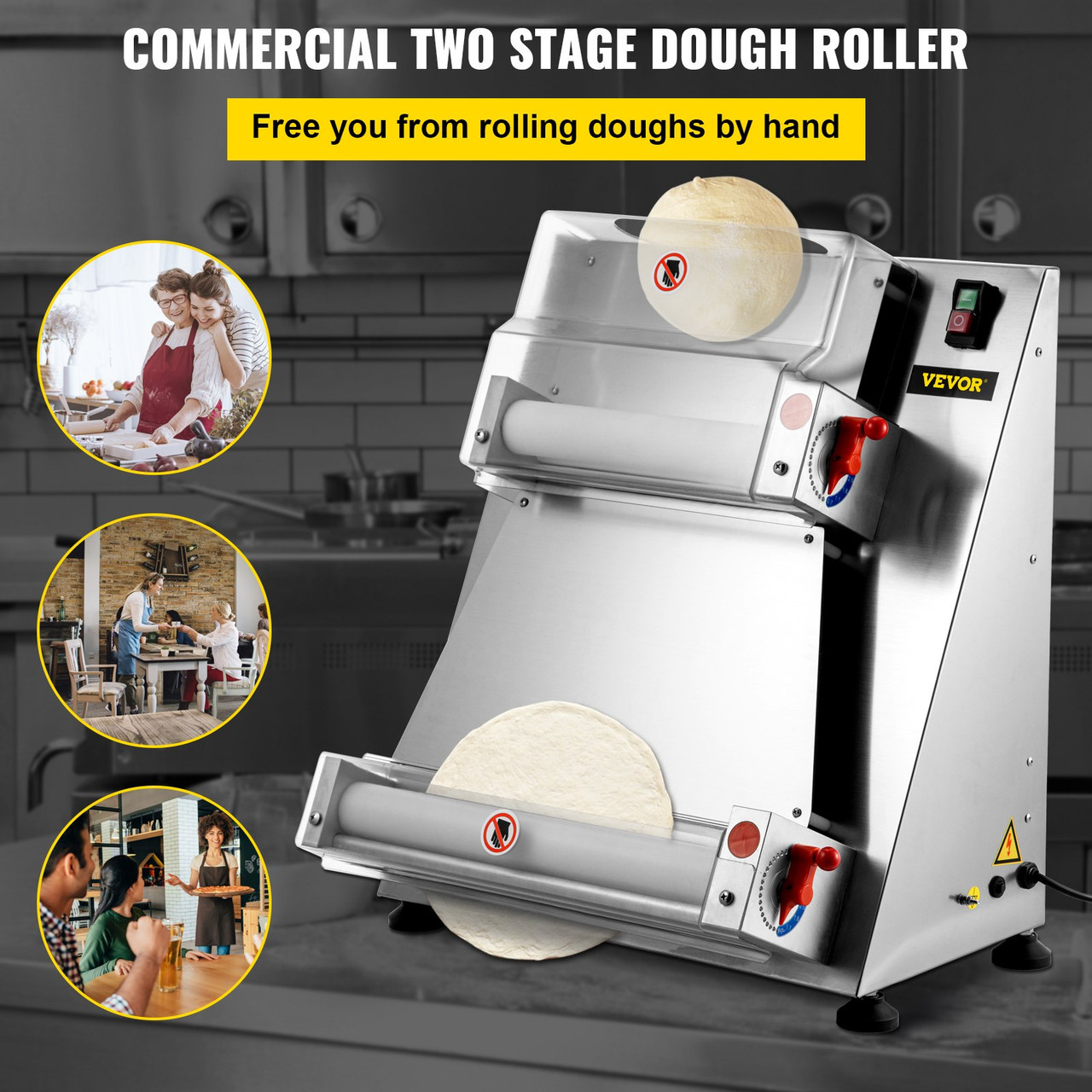 Commercial Electric Pizza Dough Sheeter Roller Machine 