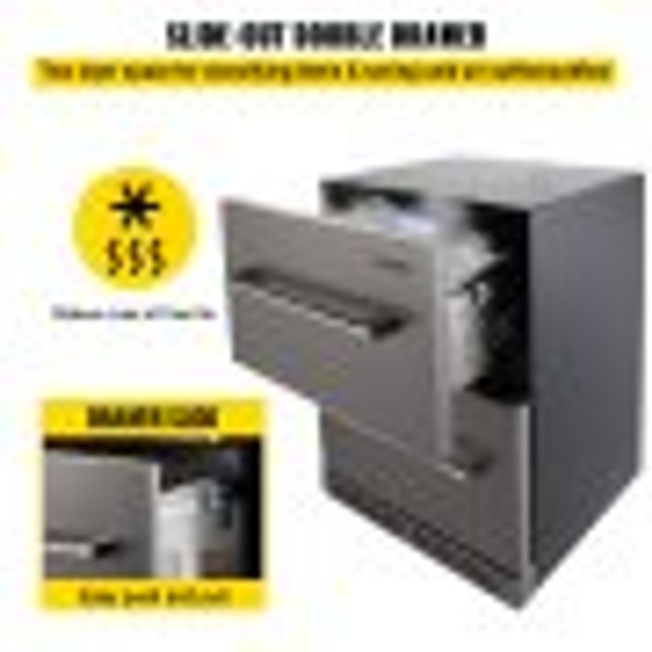 Under counter Refrigerator Built-in Double Drawer Refrigerator 24" SUS
