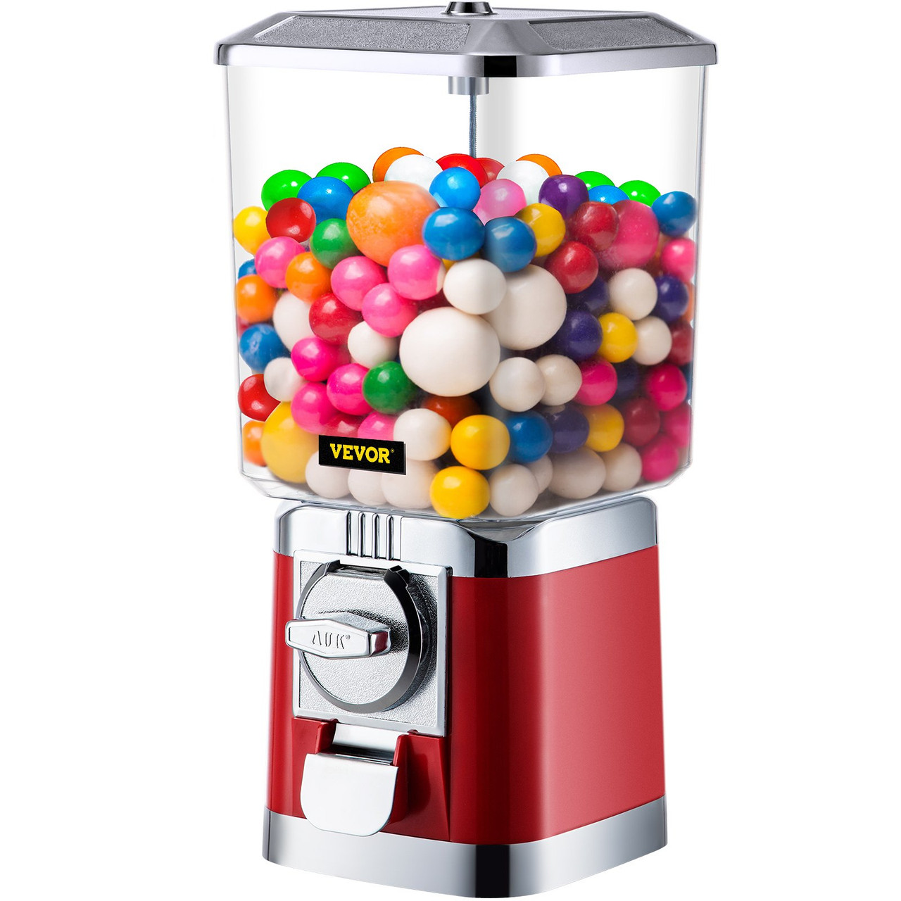 Gumball Machine with Stand, Yellow Quarter Candy Dispenser, Rotatable Four  Compartments Square Candy Vending Machine, PC