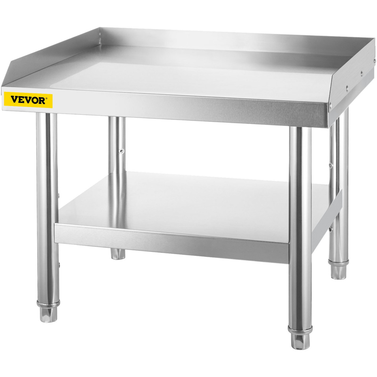 Stainless Steel Equipment Grill Stand, 24 x 28 x 24 Inches Stainless Table, Grill Stand Table with Adjustable Storage Undershelf, Equipment Stand Grill Table for Hotel, Home, Restaurant Kitchen