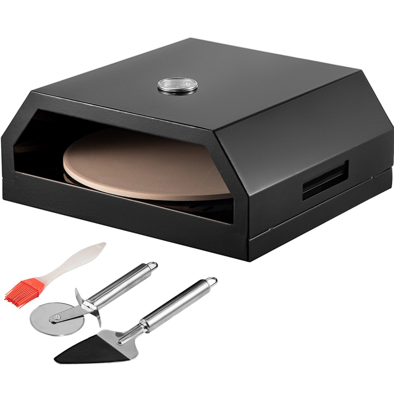 Pizza Oven Kit,Stainless Steel Portable Pizza Oven for Gas, Pizza Oven Set with Professional Pizza Baking Tools Including 12" Cordierite Pizza Stone, Pizza Shovel, Pizza Cutter, Thermometer.