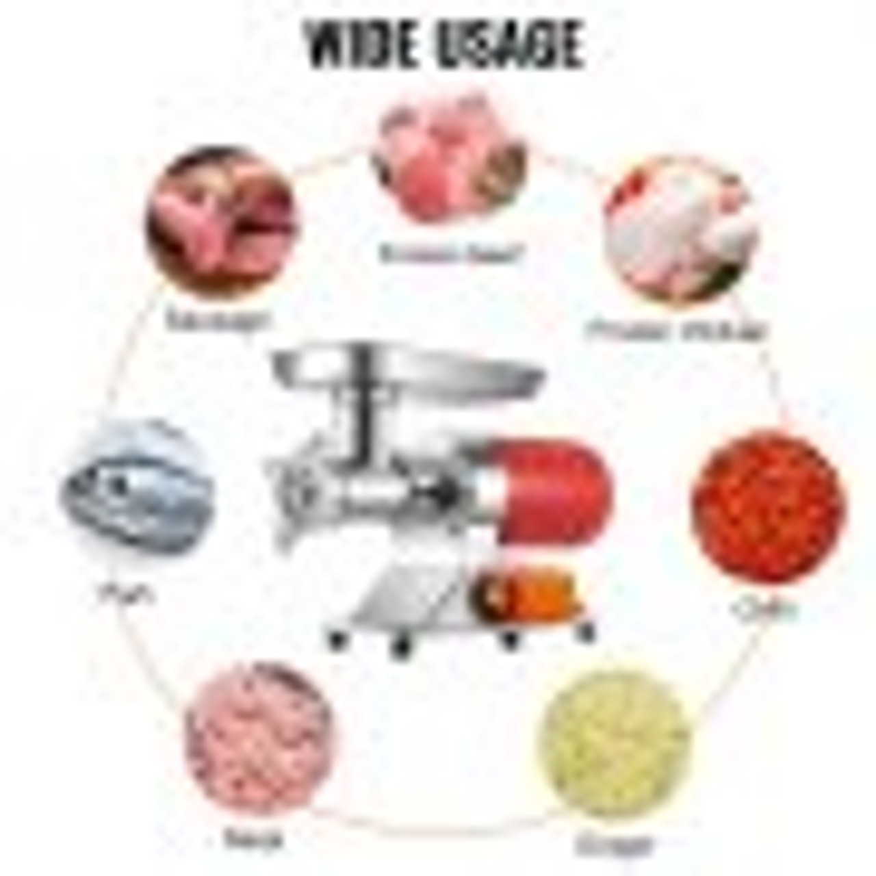 Electric Meat Grinder, 551 Lbs/Hour 850W Meat Grinder Machine, 1.16 HP Electric Meat Mincer with 2 Grinding Plates, Sausage Kit Set Meat Grinder Heavy Duty Home Kitchen & Commercial Use Red