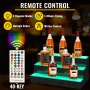 LED Lighted Liquor Bottle Display Shelf, 24-inch LED Bar Shelves for Liquor, 3-Step Lighted Liquor Bottle Shelf for Home/Commercial Bar, Acrylic Lighted Bottle Display with Remote & App Control