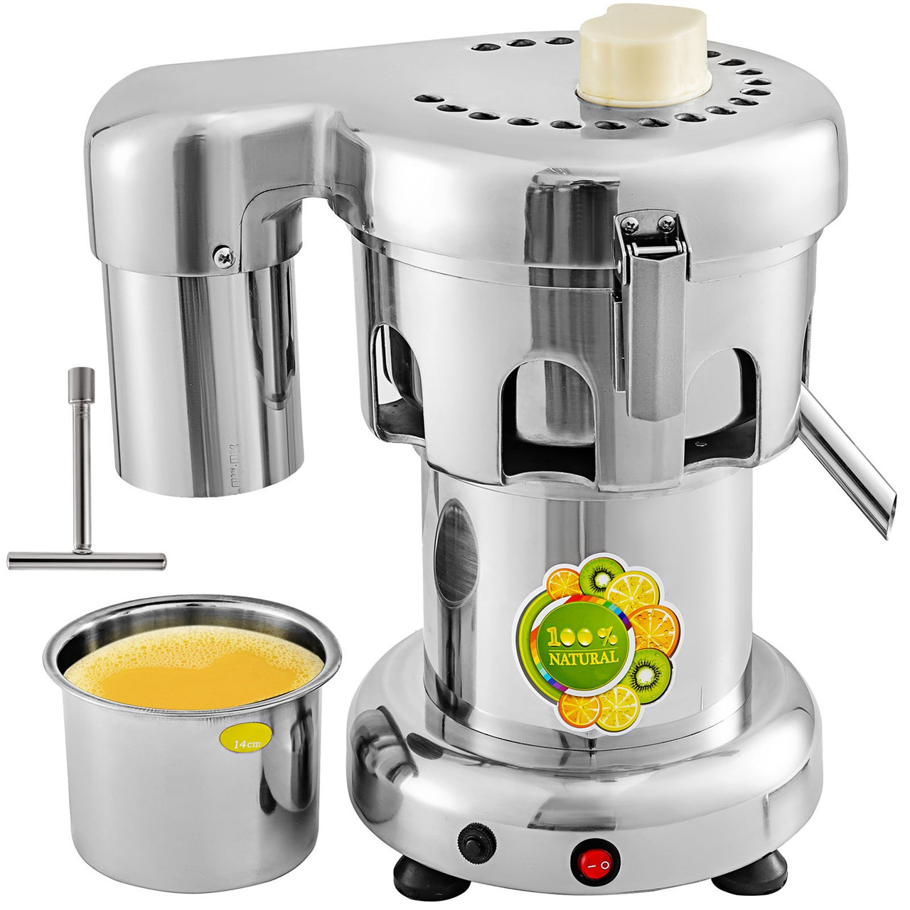 Commercial Juice Extractor Heavy Duty Juicer Aluminum Casting and Stainless Steel Constructed Centrifugal Juice Extractor Juicing both Fruit and Vegetable