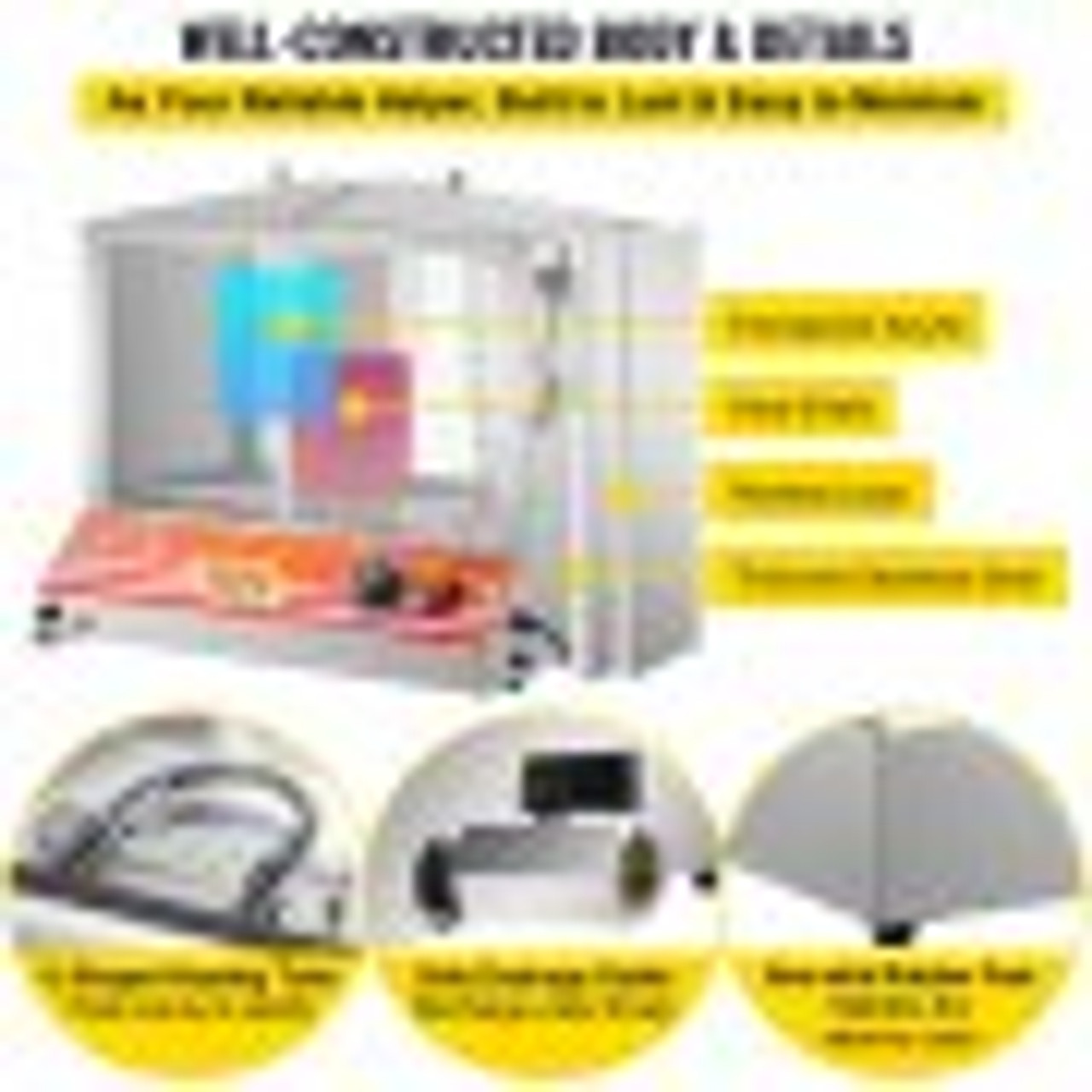 Hot Dog Steamer, 36L/32.69Qt, Top Load Hut Steamer for 100 Hot Dogs & 48 Buns, Electric Bun Warmer Cooker with Acrylic Windows Partition Plate Shelves Food Clip PTFE Tape, Stainless Steel