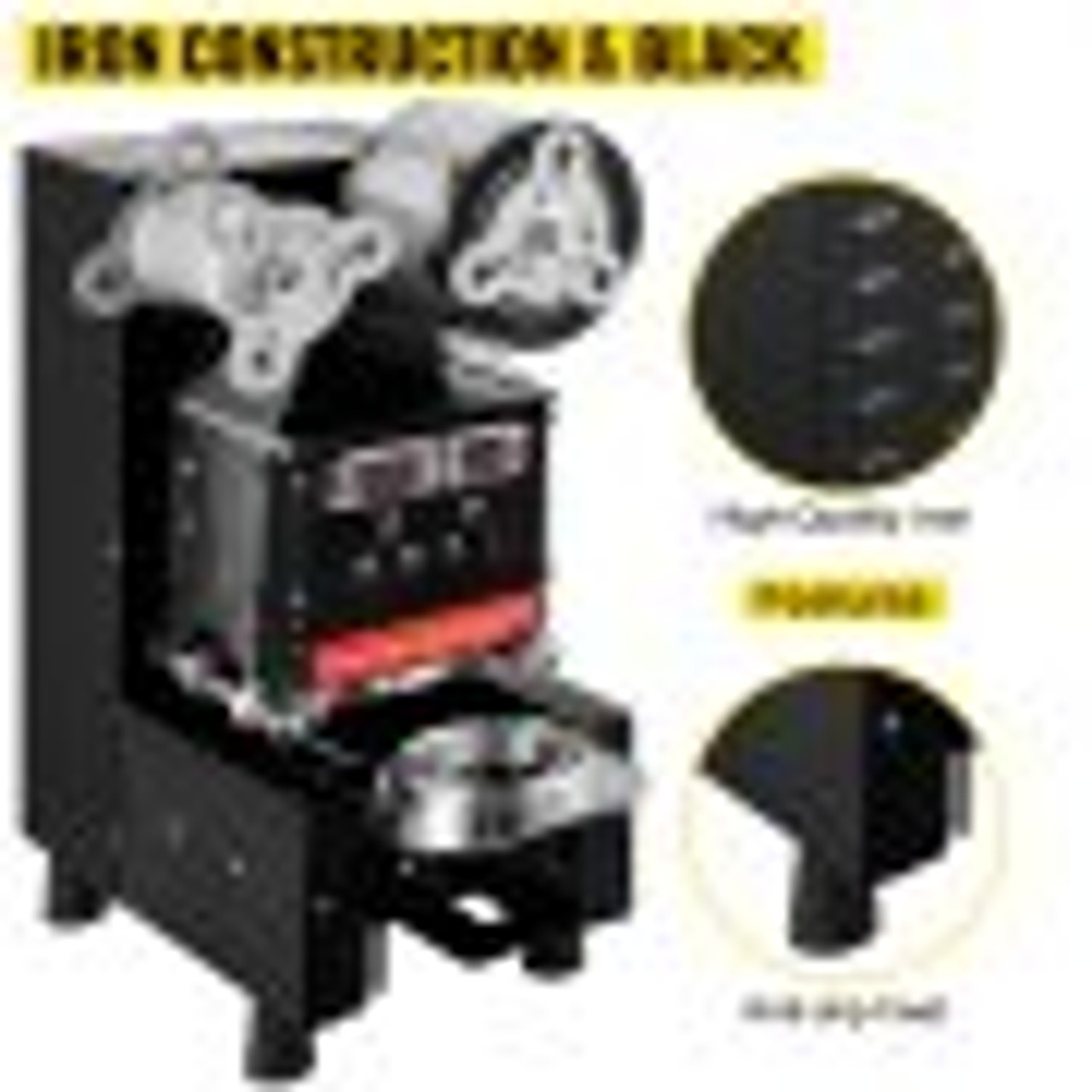 Cup Sealing Machine 95mm Bubble Tea Machine Automatic 500-650 cups/h Cup Sealer Black With Digital Control for Sealing PP PET Paper Cups