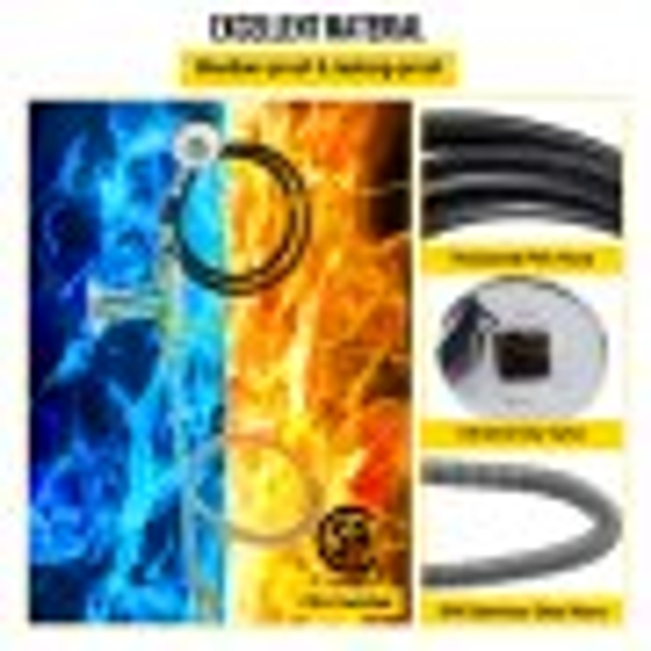 Fire Pit Installation Kit, 90K BTU Max Propane Fire Pit Hose Kit, CSA Certified Propane Connection Kit, Gas Mixer Regulator with Stainless Steel Hose & Chrome Key Valve for Propane Connection