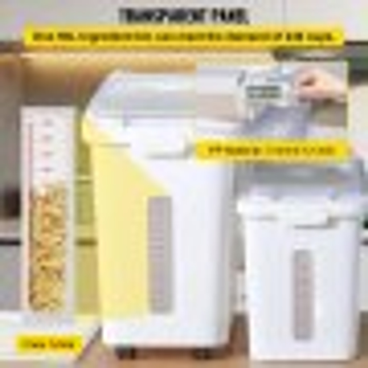 Ingredient Storage Bin, 11.4+5.8 Gallon Capacity Shelf Ingredient Bin, 420 Cup Flour Bins on Wheels Commercial Prosave Shelf-storage Ingredient Bin with Lid and Scoop Rice Bin for Kitchen White