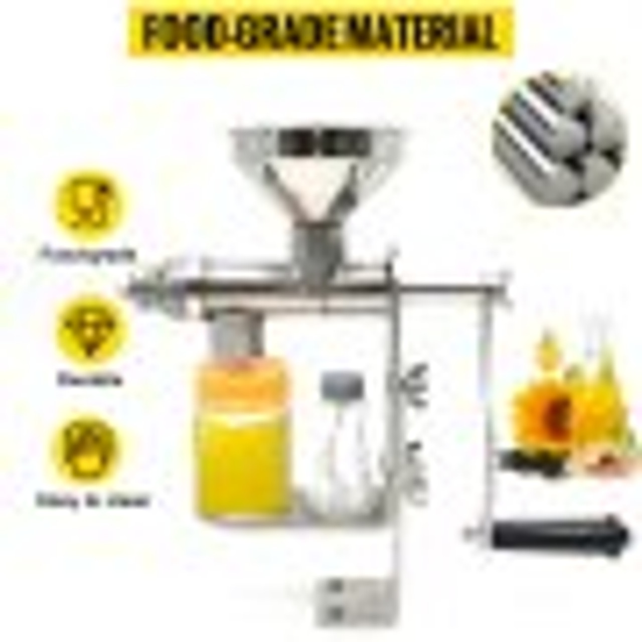 Manual Oil Press Stainless Steel Oil Press Machine Nut and Seed Oil Press Household