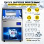 Commercial Ice Maker 132LBS/24H with 44LBS Storage Stainless Steel Commercial Ice Machine 5x8 Ice Tray LCD Control Auto Clean with Water Drain Pump for Bar Home Supermarkets
