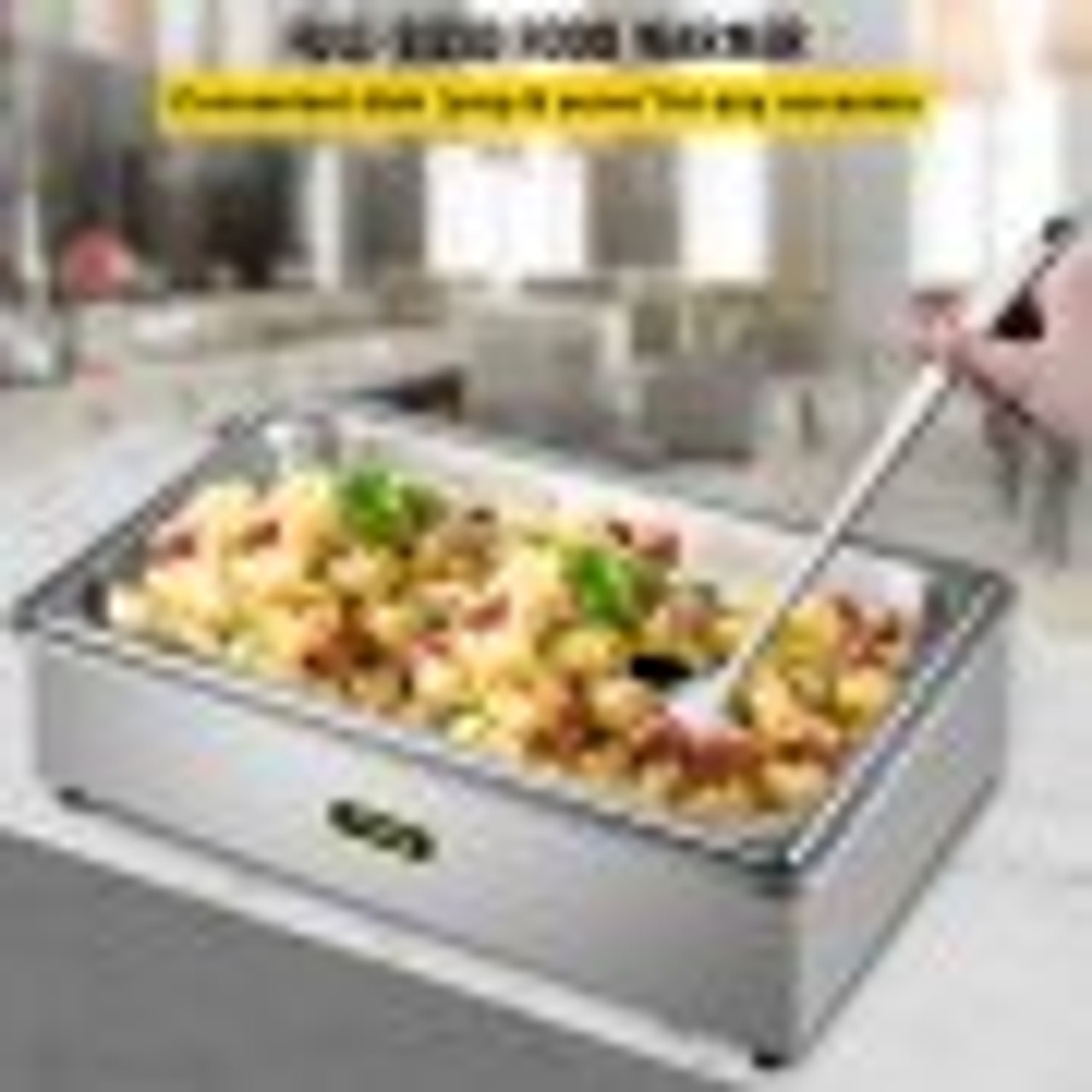 Commercial Food Warmer, Full-Size 1 Pot Steam Table with Lid, 9.5 Quart  Electric Soup Warmers