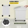 Ingredient Bin, 10.5 Gallon and 6.6 Gallon Capacity Ingredient Storage Bin, PP Material Flour Bins On Wheels, White Shelf Ingredient Bin with Scoop, Commercial