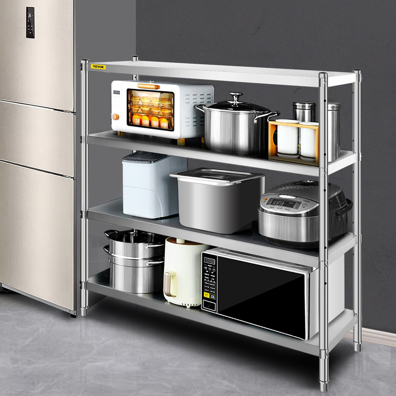 five tiers industrial stainless steel kitchen