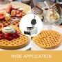 Commercial Round Waffle Maker Nonstick 1100W Stainless Steel 110V Temperature and Time Control, Suitable for Restaurant Bakeries Snack Bar Family, Non-rotated