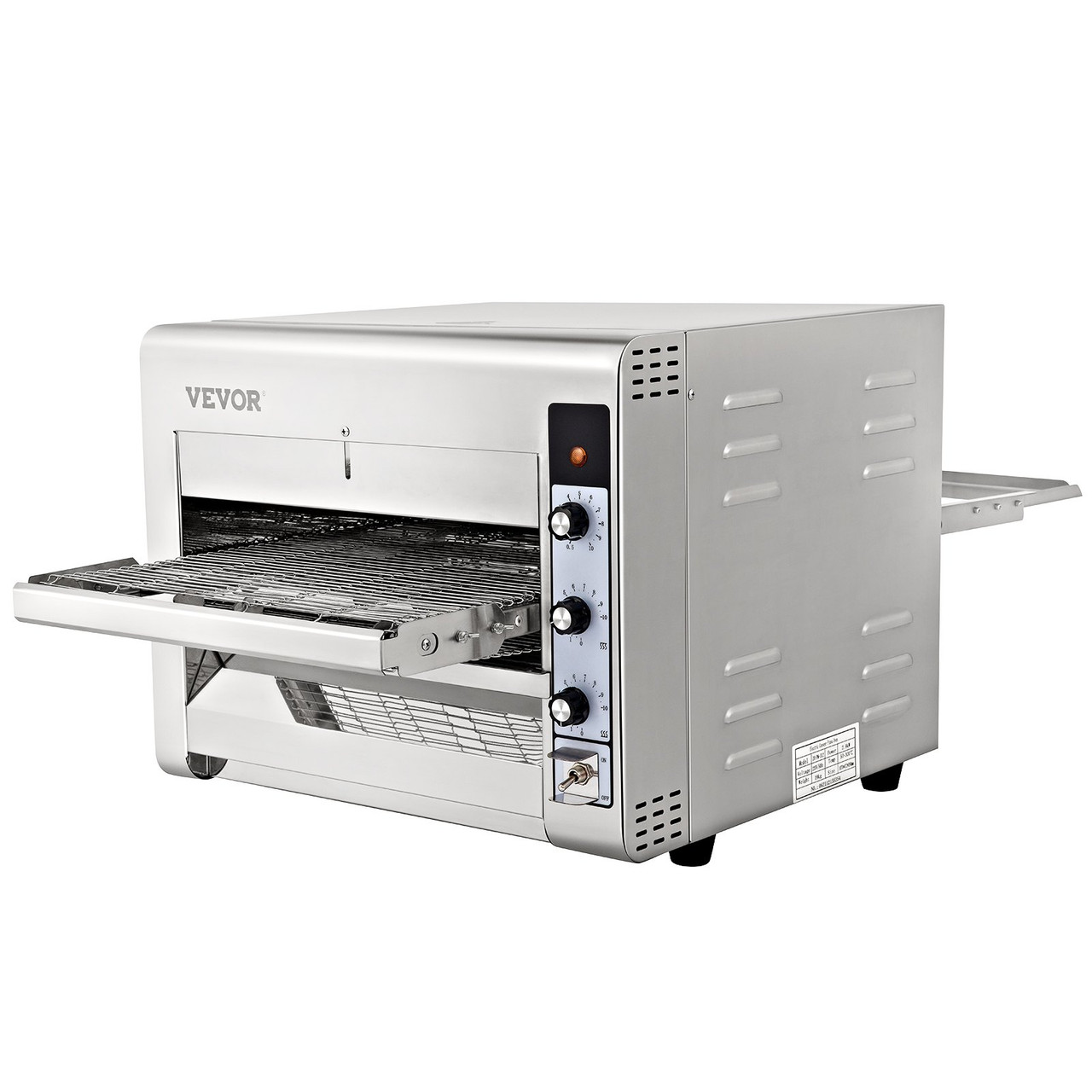 Conveyor Commercial Pizza Oven, Belt Adjustable Heat and Speed Stainless Steel Countertop Kitchen Toaster Oven with 50-300 øC /122- 572øF Temperature Range for Bakery Western Restaurant.