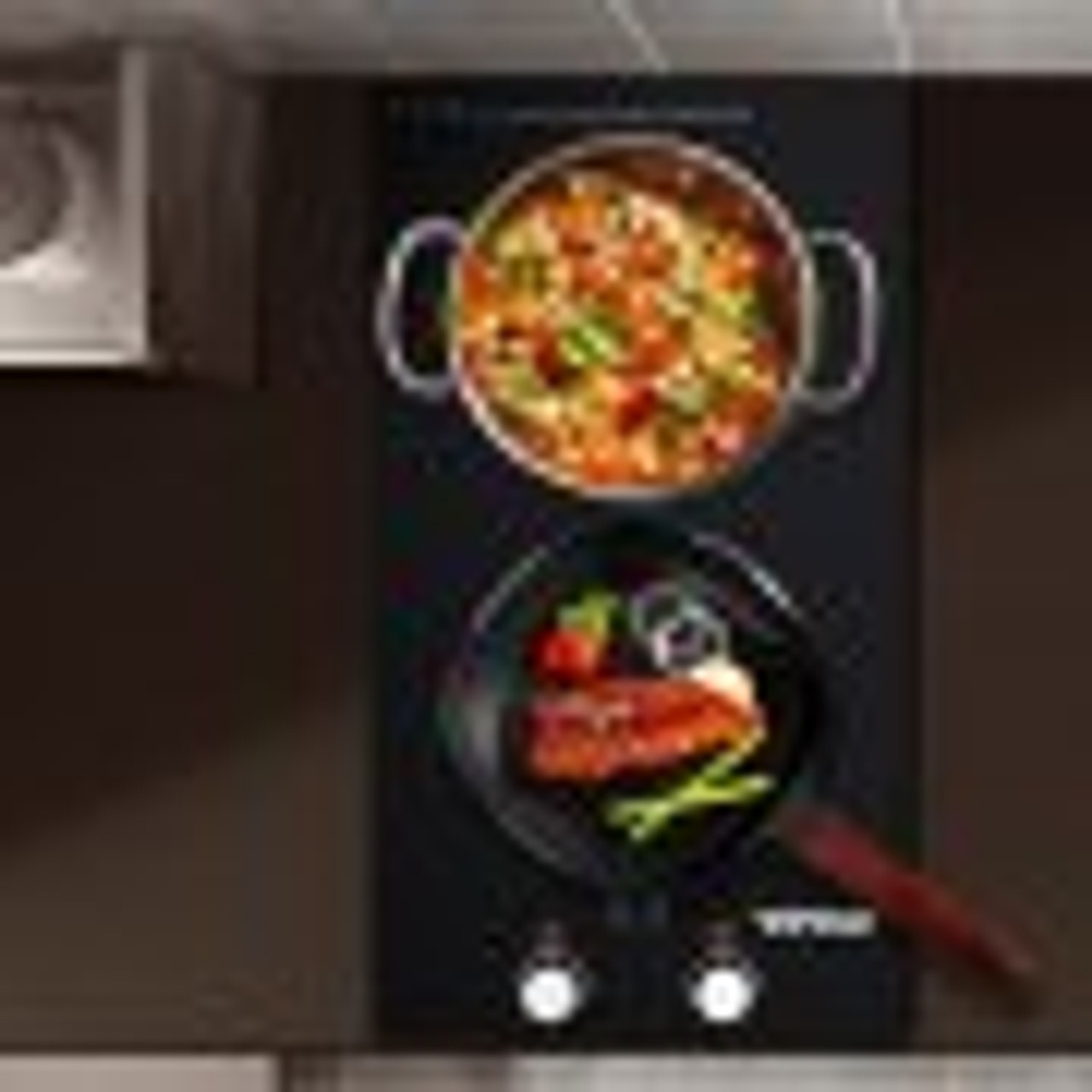 Electric Cooktop, 120V Electric Stove 9 Power Levels with 2 Burner