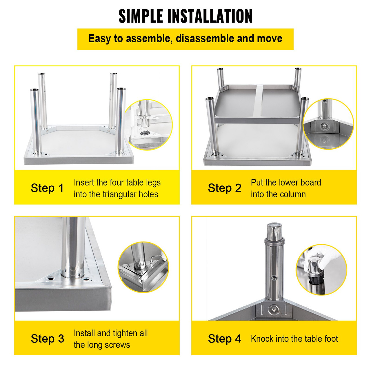 Stainless Steel Equipment Grill Stand, 60 x 30 x 24 Inches Stainless Table, Grill Stand Table with Adjustable Storage Undershelf, Equipment Stand Grill Table for Hotel, Home, Restaurant Kitchen