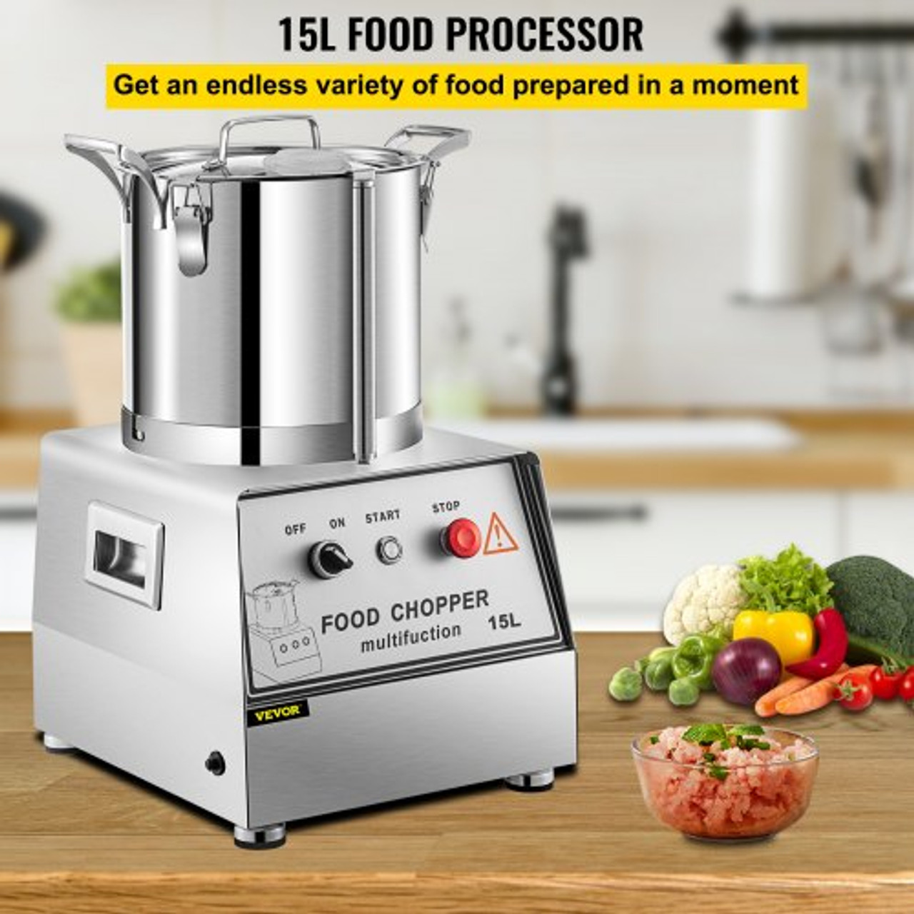 10L Commercial Meat Bowl Cutter Mixer, 400W Multifunctional Meat Blender  and Grinder Electric, Heavy-duty Food