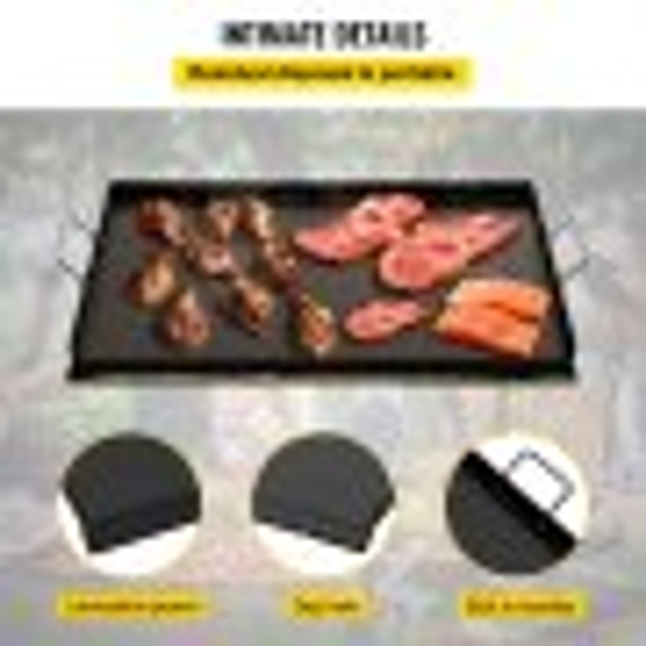 Stainless Steel Griddle,32 X 17 Universal Flat Top Rectangular Plate ,  BBQ Charcoal/Gas Grill with
