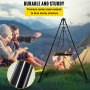 Grill Swing, Campfire Cooking Stand 44 Lbs Capacity, Campfire Grill Stand with Adjustable Legs, BBQ Grill with Hooks & & Accessories for Cookware & Dutch Oven