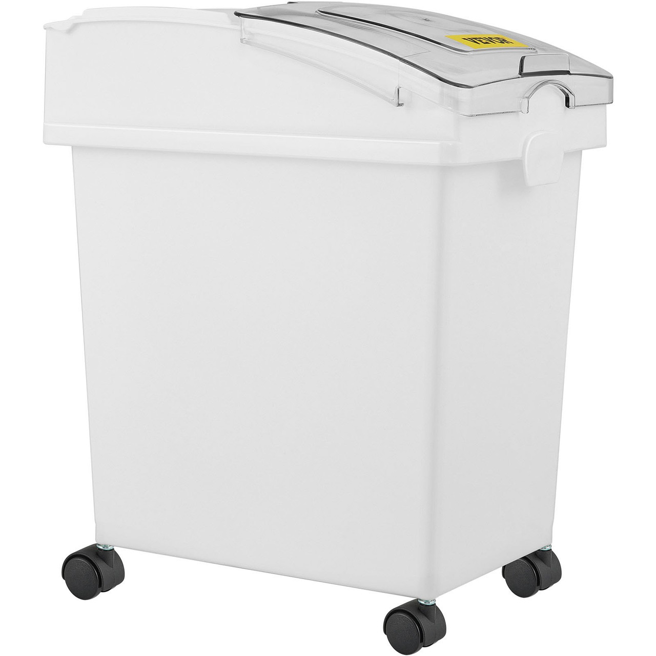 Ingredient Bin, 6.6 Gallons Capacity Ingredient Storage Bin, PP Material Flour Bins On Wheels, White Shelf Ingredient Bin with Scoop and Sliding Lid, Commercial Storage Bins, 2 Pcs/Set