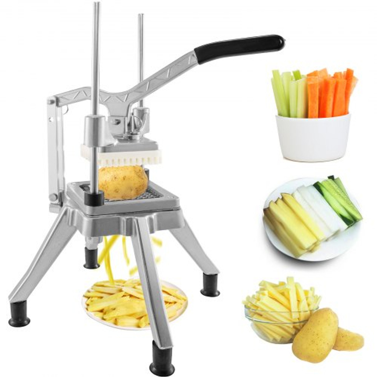 Commercial Vegetable Fruit Chopper 3/8? Blade Professional Food Dicer Kattex French Fry Cutter Onion Slicer Stainless Steel for Tomato Peppers Potato Mushroom Upgrade Style 3/8"