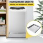 32 x 32 x 2.5 Inch Washing Machine Pan 18 GA Thickness 304 Stainless Steel Heavy Duty Compact Washer Drip Tray with Drain Hole & Hose Adapter
