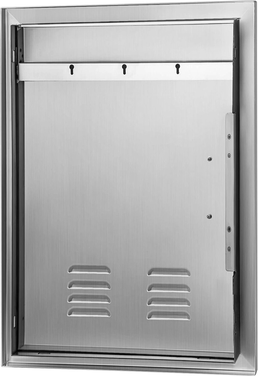 BBQ Access Door 17 x 24 Inch Vertical Island Door with Vents Stainless Steel Single Access Door Flush Mount Outdoor Kitchen