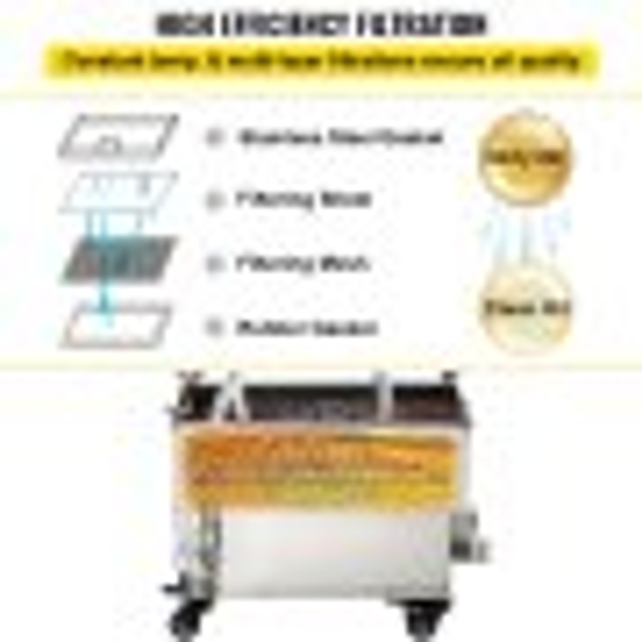 Mobile Fryer Filter, 44 LBS/22 L/5.8 Gal Capacity, 300W Oil Filtration System with 5 L/min Flow Rate, Mobile Frying Oil Filtering System with 10 L/min Pump & Oil Hose, 110V/60Hz