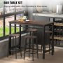 Bar Table and Chairs Set 43" Pub Table Set with 4 Bar Stools Kitchen Dining Table and Chairs Set for 4 Iron Frame Counter Height Dining Sets for Home, Kitchen, Living Room
