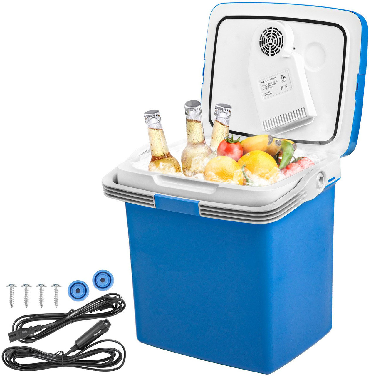 Electric Cooler and Warmer, 28 Quart Portable Thermoelectric Fridge, Plug  in Refrigerator with Collapsible Handle, 110V